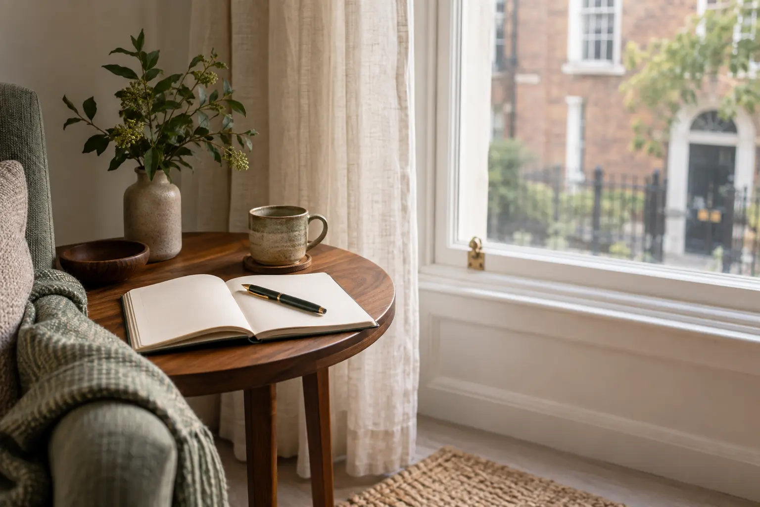 Journal and a quiet place for reflection